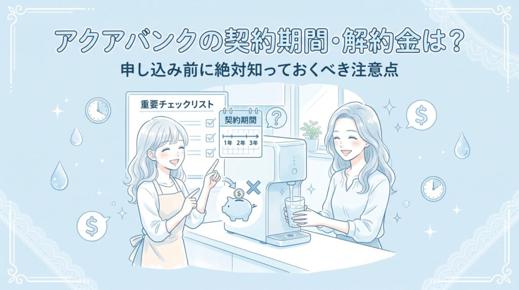 水素マニア:契約期間と解約金を理解して安心してアクアバンクを始めよう