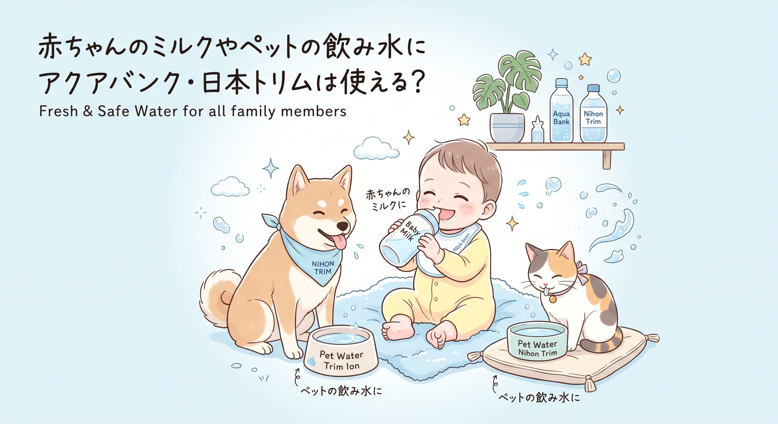水素マニア：赤ちゃんのミルクやペットの飲み水にアクアバンク・日本トリムは使える？