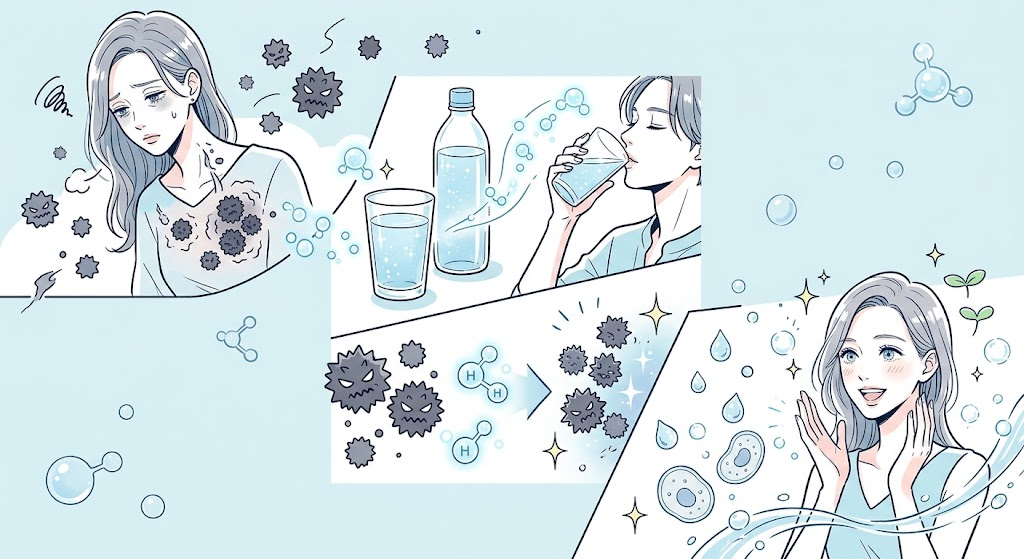 水素マニア：なぜ水素水が選ばれる？悪玉活性酸素と水素の関係とアプローチ