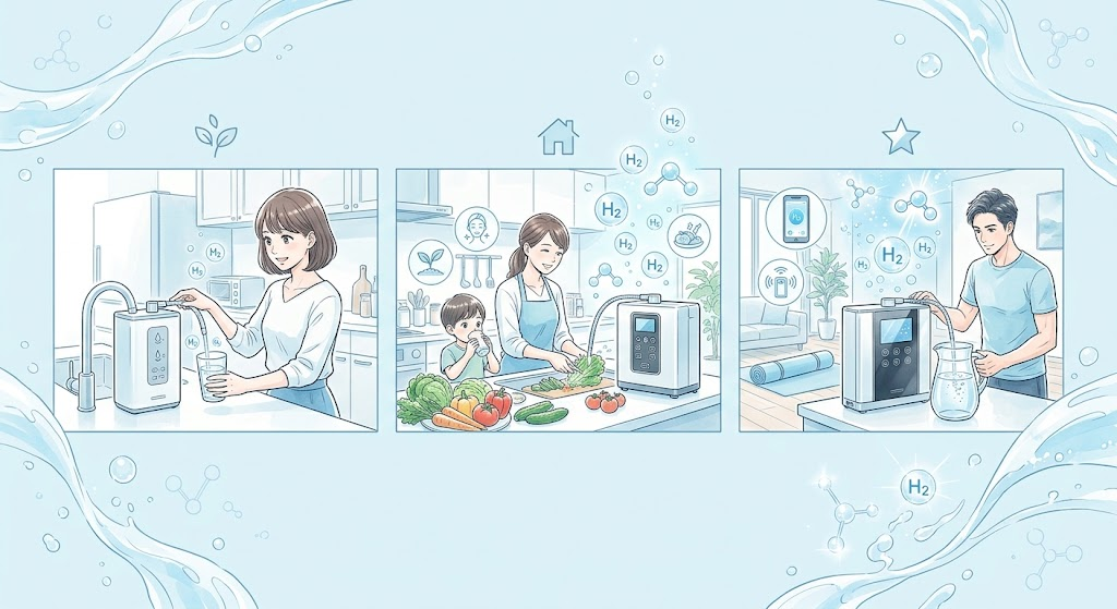 水素マニア:日本トリム「電解水素水整水器」の主要モデル比較