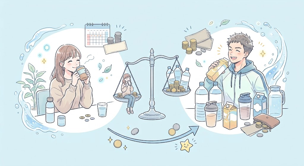 水素マニア:【費用比較】毎月の飲用量で変わるコストパフォーマンス
