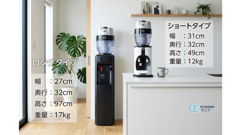 水素マニア:圧迫感を与えないスリム&コンパクトな本体サイズ